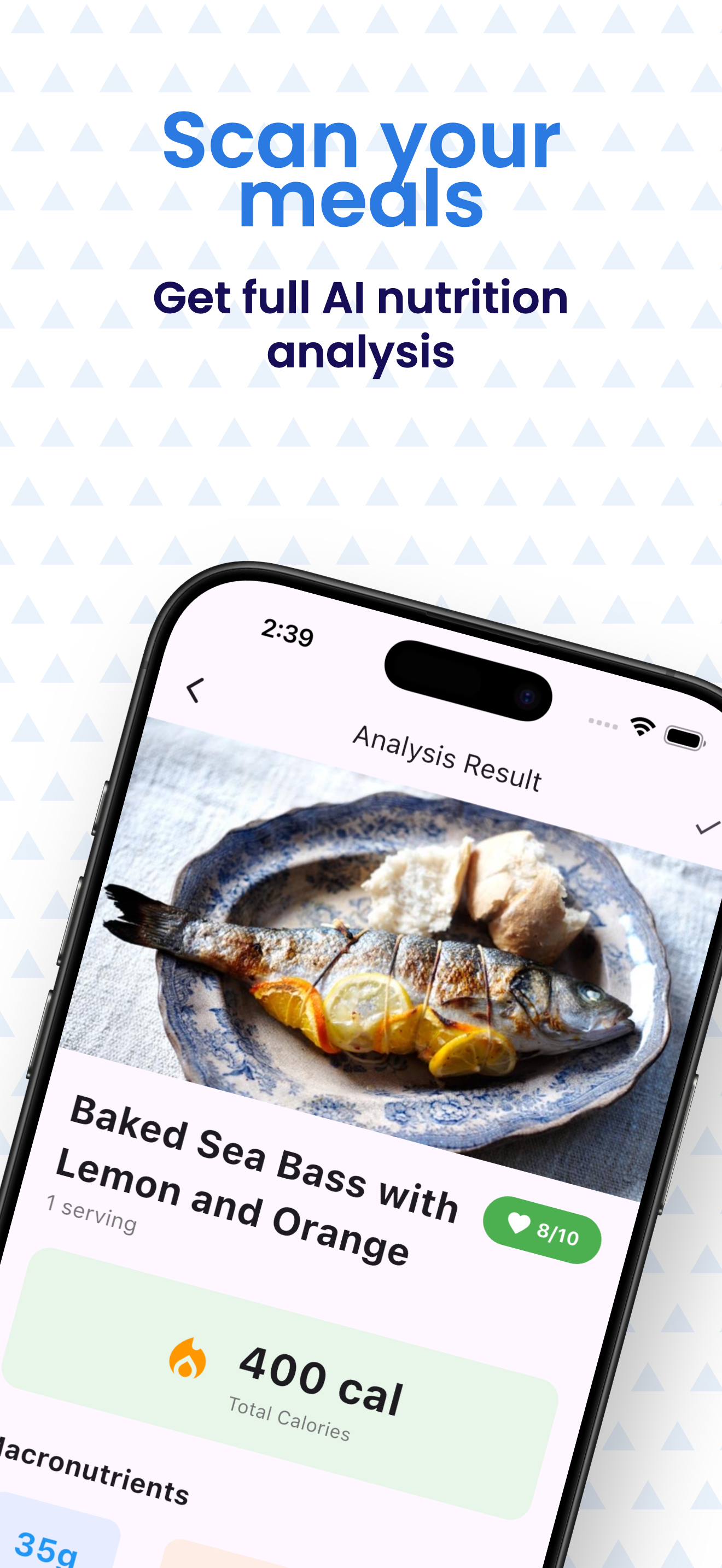NutriPilot App Screen 2
